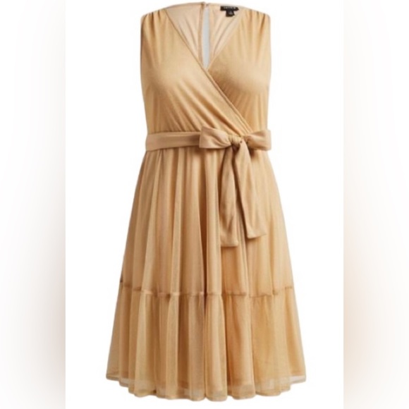 Torrid Tan Sleeveless Wrap Midi Dress - Picture 1 of 9